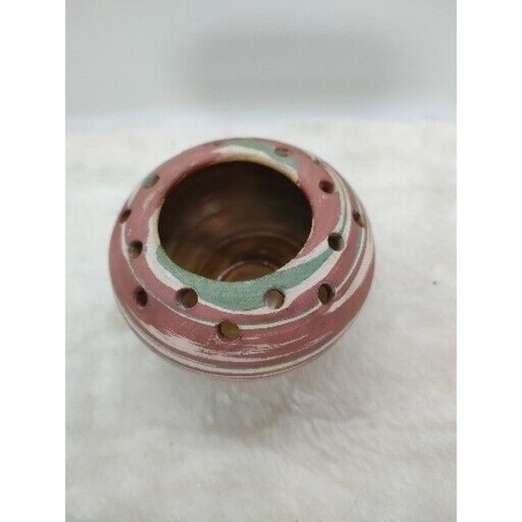 Vintage Silver Springs Florida Pottery Planter Vase Bowl Flower Frog Swirl NICE - Picture 4 of 10